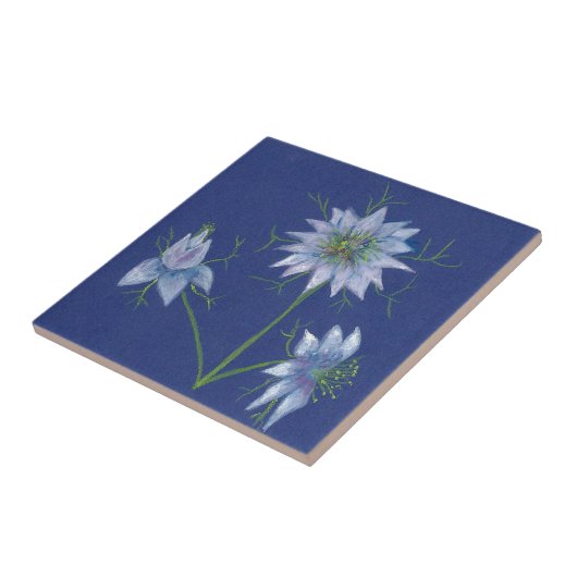 Blauer Blumendruck Keramik Dekorieren Tile Fliese (Seite)