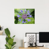 Blauer Blumendruck Poster (Heimbüro)