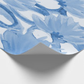 Blauer Blumenentwurf Geschenkpapier (Ecke)