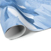 Blauer Blumenentwurf Geschenkpapier (Rolleneckpunkt)
