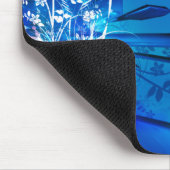 Blauer Blumenentwurf Mousepad (Ecke)