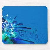 Blauer Blumenentwurf Mousepad (Vorne)