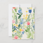 Blauer Blumengarten Brautparty Dankeskarte (Rückseite)