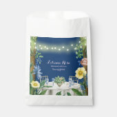 Blauer Blumengarten Brautparty Geschenktütchen (Vorderseite)
