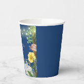 Blauer Blumengarten Brautparty Pappbecher (Links)
