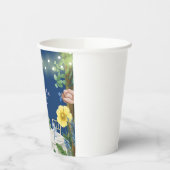 Blauer Blumengarten Brautparty Pappbecher (Links)