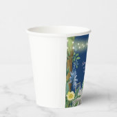 Blauer Blumengarten Brautparty Pappbecher (Rechts)