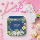 Blauer Blumengarten Brautparty Pappteller (Party)