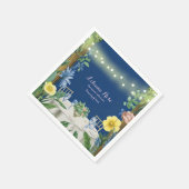 Blauer Blumengarten Brautparty Serviette (Ecke)