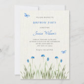 Blauer Blumengarten Einladung (Vorderseite)