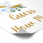 Blauer Blumengarten Elefant schätzt wie viele Zeic Poster (Ecke)