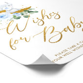 Blauer Blumengarten Elefantenwünsche für Babyzeich Poster (Ecke)