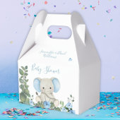 Blauer Blumengarten Elephant Babydusche Geschenkschachtel
