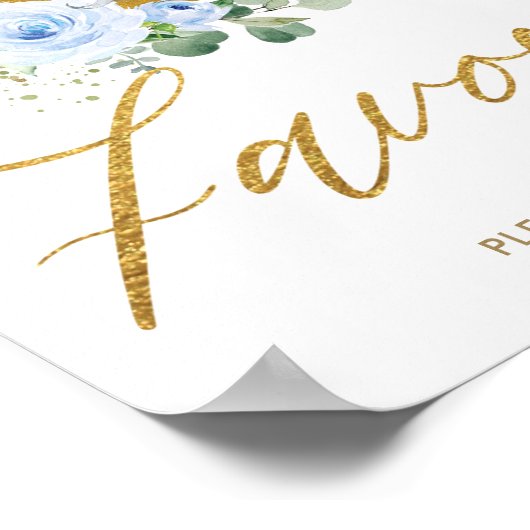 Blauer Blumengarten Elephant Crescent Moon Favorit Poster (Ecke)