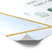 Blauer Blumengarten Gold Wählen Sie einen Platz au Poster (Ecke)