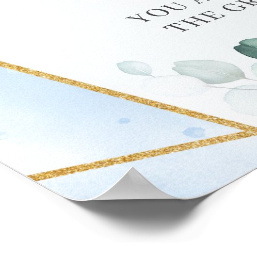 Blauer Blumengarten Gold Wählen Sie einen Platz au Poster (Ecke)