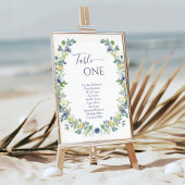 Blauer Blumengarten Hochzeit Einladung