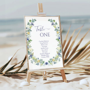 Blauer Blumengarten Hochzeit Einladung