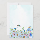 Blauer Blumengarten Hochzeit Einladung (Rückseite)