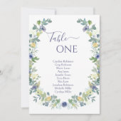 Blauer Blumengarten Hochzeit Einladung (Vorderseite)