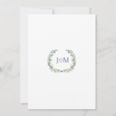 Blauer Blumengarten Hochzeit Einladung (Rückseite)