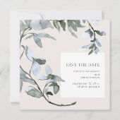 Blauer Blumengarten Hochzeit Sichern Sie die Datum Save The Date (Vorderseite)