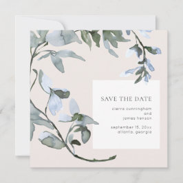 Blauer Blumengarten Hochzeit Sichern Sie die Datum Save The Date