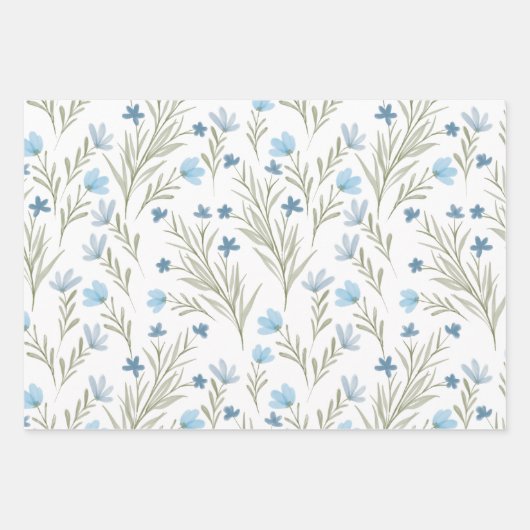 Blauer Blumengarten Schöner Blumengarten Geschenkpapier Set (Vorderseite 3)