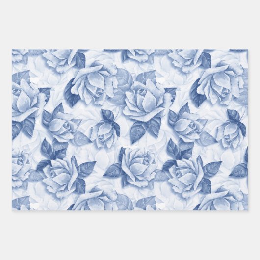 Blauer Blumengarten Schöner Blumengarten Geschenkpapier Set (Vorderseite 2)