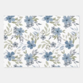 Blauer Blumengarten Schöner Blumengarten Geschenkpapier Set (Vorderseite)