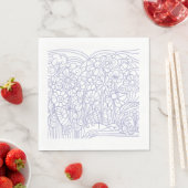 Blauer Blumengarten Serviette (Beispiel)