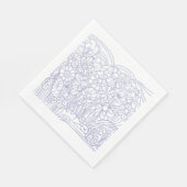 Blauer Blumengarten Serviette (Ecke)