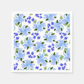 Blauer Blumengarten Serviette (Vorderseite)