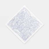 Blauer Blumengarten Serviette (Ecke)