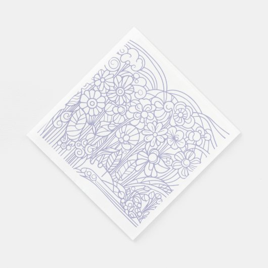 Blauer Blumengarten Serviette (Ecke)