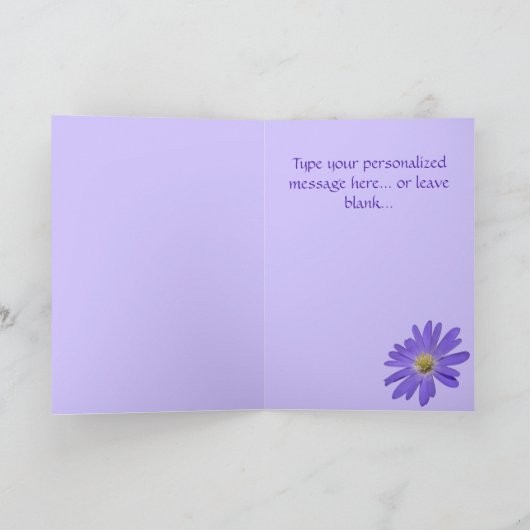 Blauer Blumengrün der Daisy Card Blank Karte (Innenseite)