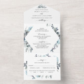 Blauer Blumenhochzeit mit Perforated UAWG All In One Einladung (Innen Boden)