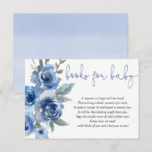 Blauer Blumenjunge Babyduschenbucheinlage Begleitkarte (Vorne/Hinten)
