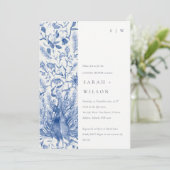 Blauer Blumenkohl Dusche Einladung (Stehend Vorderseite)