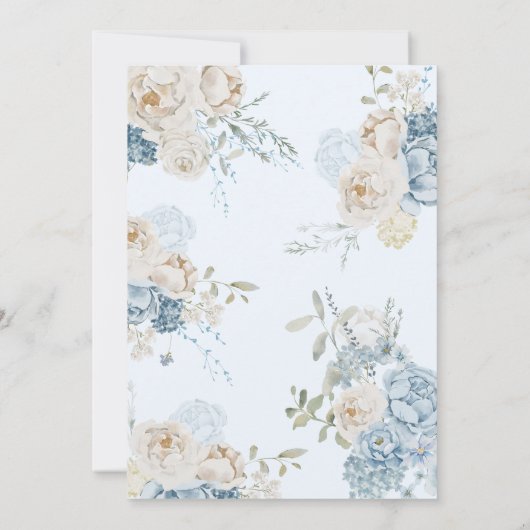 Blauer Blumenkohl in BLOOM Kinderdusche Einladung (Rückseite)