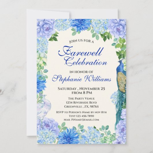 Blauer Blumenkohl Party Einladung (Vorderseite)