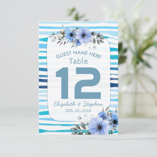 Blauer Blumenkohl Tischnummer (Stehend Vorderseite)