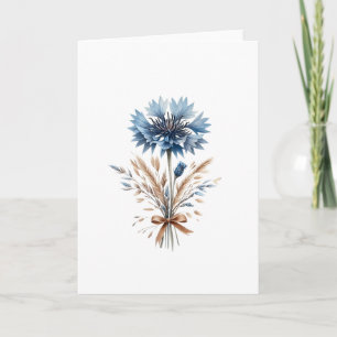 Blauer Blumenkornblume und Blankgrüße Karte