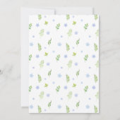 Blauer Blumenkranz Babydusche Einladung (Rückseite)