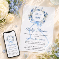 Blauer Blumenkranz-Bogen-Junge-Baby-Party