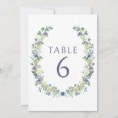 Blauer Blumenkranz Böhmische Rustikale Hochzeit Einladung (Vorderseite)