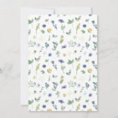 Blauer Blumenkranz Böhmische Rustikale Hochzeit Einladung (Rückseite)