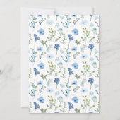 Blauer Blumenkranz Brautparty Einladung (Rückseite)
