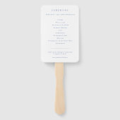 Blauer Blumenkranz-Monogramm-Hochzeitsprogramm Fächer (Rückseite)
