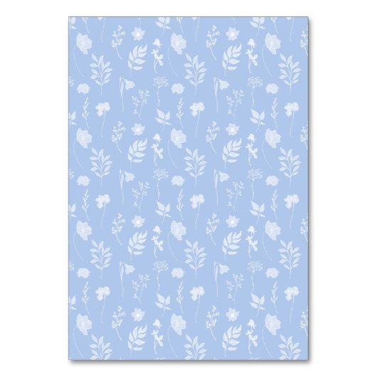 Blauer Blumenkranz rustikale klassische Hochzeit Tischnummer (Rückseite)